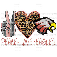 Peace Love Eagles Red school Sublimation transfers Heat Transfer