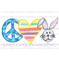 Peace Love Easter #1 purple writing Sublimation transfers Heat Transfer