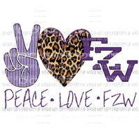 Peace Love FZW Sublimation transfers Heat Transfer