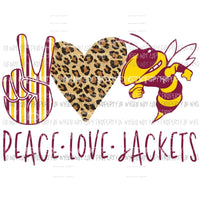 Peace Love Jackets School Mascot Sublimation transfers Heat Transfer