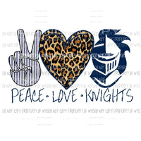 peace love Knights blue Sublimation transfers Heat Transfer