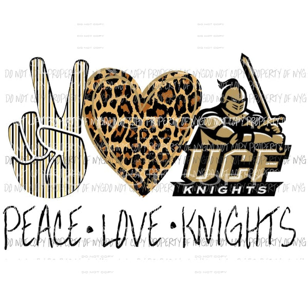 Peace Love KNIGHTS UCF Sublimation transfers Heat Transfer