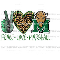 Peace Love Marshall Sublimation transfers Heat Transfer