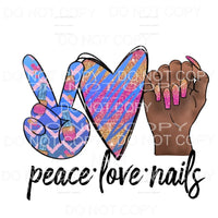 Peace Love Nails #1 Sublimation transfers - Heat Transfer