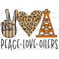 Peace Love Oilers Sublimation transfers Heat Transfer