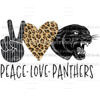 Peace Love panthers 2 black school mascot Sublimation transfers Heat Transfer