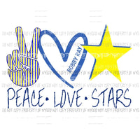 Peace Love stars Sublimation transfers Heat Transfer