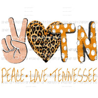 Peace Love Tennessee TN Sublimation transfers Heat Transfer