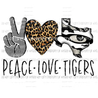 Peace Love Tigers Black Texas Sublimation transfers Heat Transfer