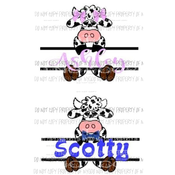 Personalized cows sublimation transfer Heat Transfer