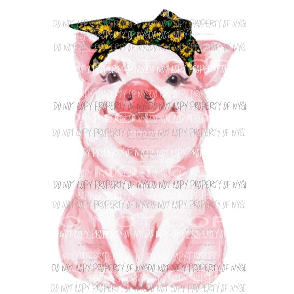 Pig Sunflower 2 Sublimation transfers Heat Transfer