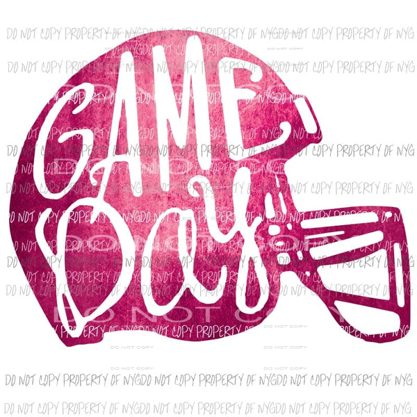 Pink Game Day football helmet Sublimation transfers Heat Transfer