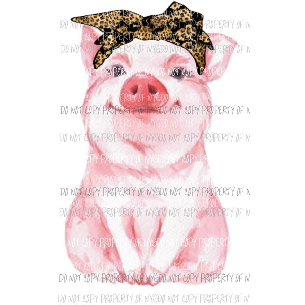 Pink Pig leopard Sublimation transfers Heat Transfer