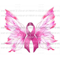 Pink Ribbon Butterfly Wings breast cancer awareness Sublimation transfers Heat Transfer