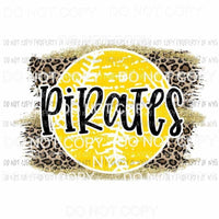 Pirates baseball leopard Sublimation transfers Heat Transfer