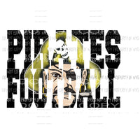 Pirates Football words GOLD school Sublimation transfers Heat Transfer