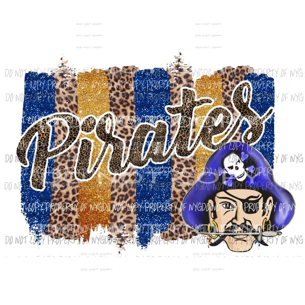 Pirates Paint pallet Blue and Gold Sublimation transfers Heat Transfer