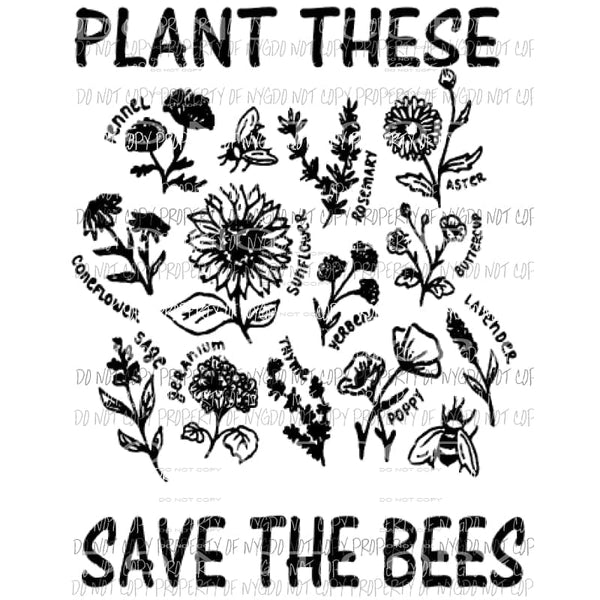 Plant these save the bees 1 Sublimation transfers Heat Transfer