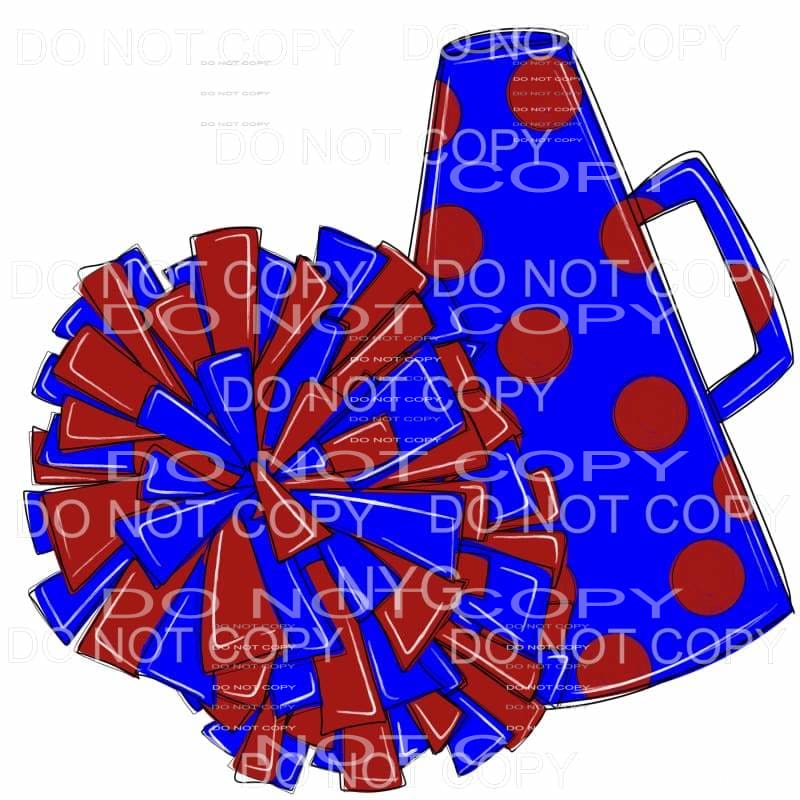 martodesigns - Pom Pom and Megaphone Blue Red #773