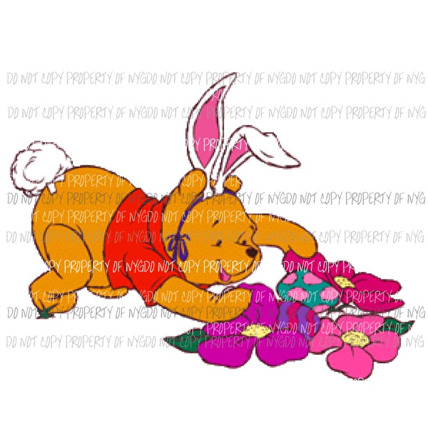 Pooh Bear easter hunt Sublimation transfers Heat Transfer