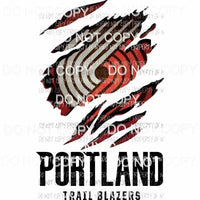 Portland Trail Blazers ripped design Sublimation transfers Heat Transfer