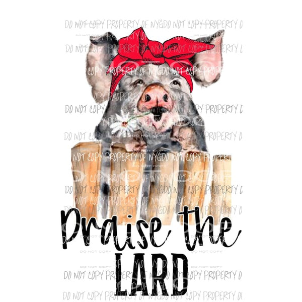 Praise the Lard pig red head wrap Sublimation transfers Heat Transfer