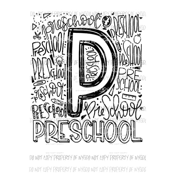 PRESCHOOL TYPO Sublimation transfers Heat Transfer