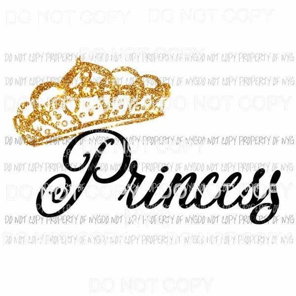 Princess gold glitter crown Sublimation transfers Heat Transfer