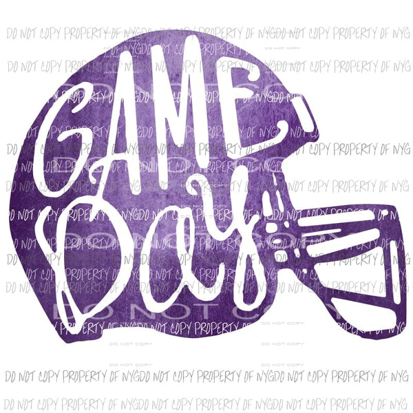 Purple Game Day football helmet Sublimation transfers Heat Transfer