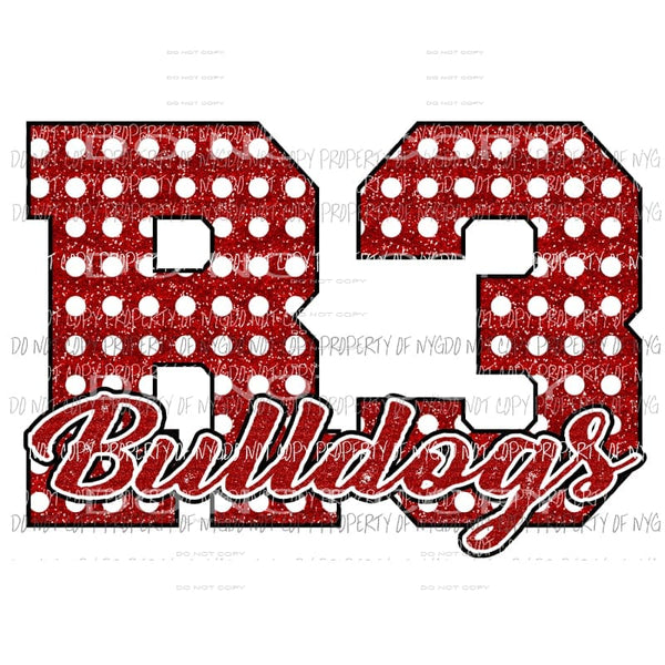 R3 Bulldogs custom school letter Sublimation transfers Heat Transfer