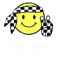 Racing Smiling Face Emoji Sublimation transfers - Heat 