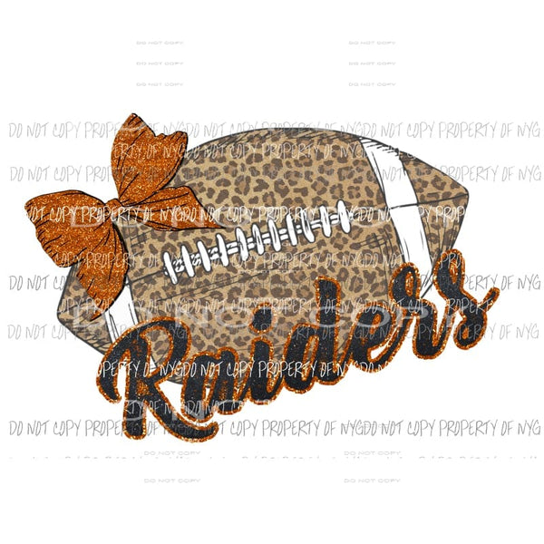 Raiders Football Leopard BLACK AND ORANGE Sublimation transfers Heat Transfer