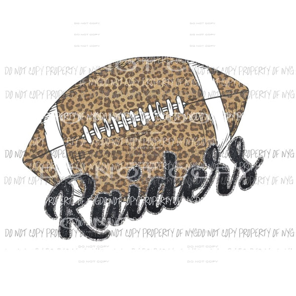 RAIDERS Football Leopard Black and silver no BOW Sublimation transfers Heat Transfer