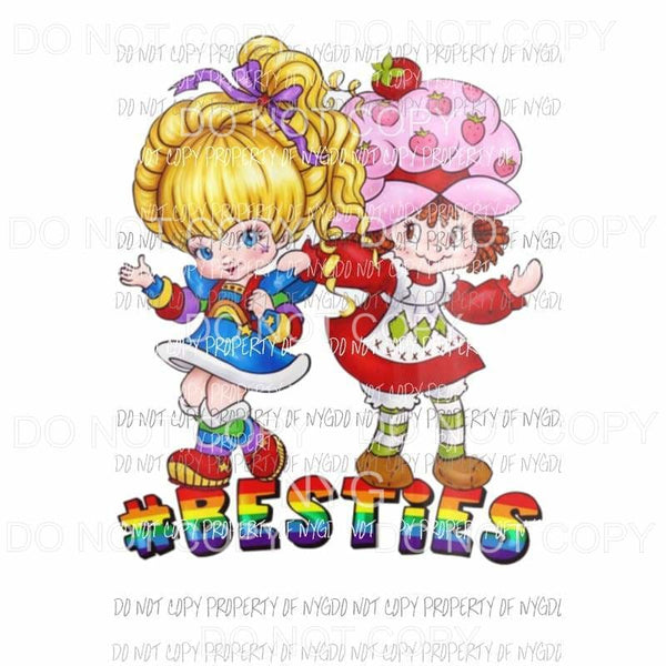 Rainbow Brite Strawberry shortcake besties Sublimation transfers Heat Transfer