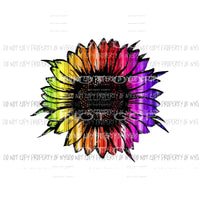 Rainbow Sunflower # 1 Sublimation transfers Heat Transfer