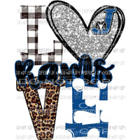 Rams Blue and silver heart J love polka dot Sublimation transfers Heat Transfer