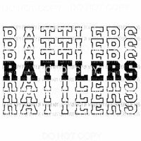 Rattlers mirrored Sublimation transfers Heat Transfer