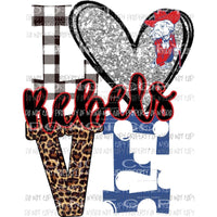 Rebels man red blue and silver heart love polka dot Sublimation transfers Heat Transfer