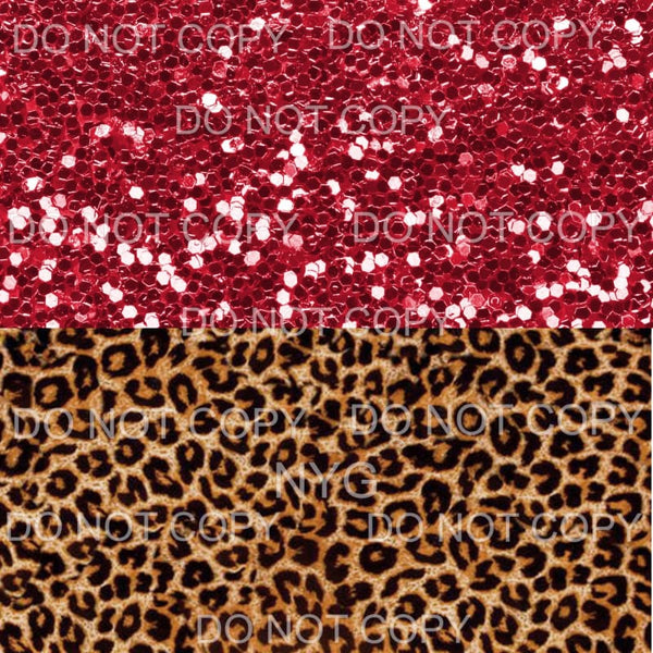 Red Glitter Leopard Sheet Sublimation transfers - Heat 
