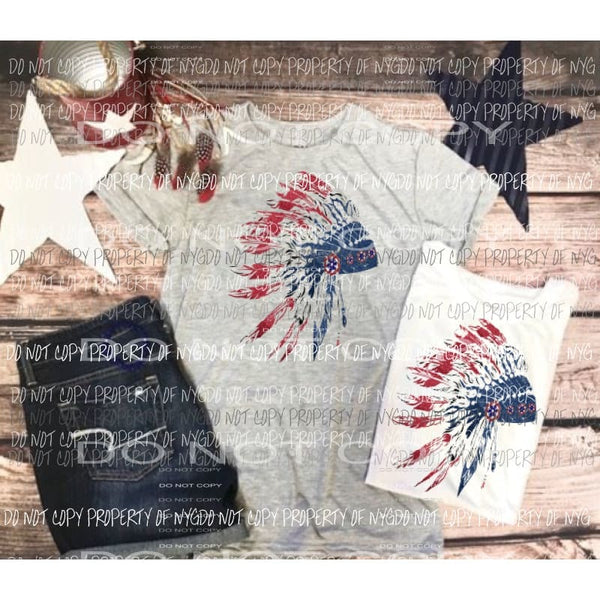 Red white and blue head dress #323 headdress Sublimation transfers Heat Transfer