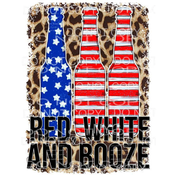 Red White And Booze 4th of July USA America #1 Sublimation 