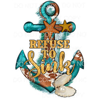 Refuse To Sink Anchor Turquoise Cowhide Starfish Oyster 