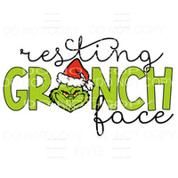 Resting Grinch Face #1 Sublimation transfers - Heat Transfer