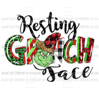 Resting Grinch Face Christmas movie Sublimation transfers Heat Transfer