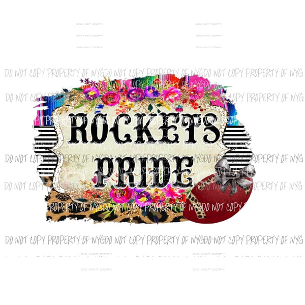 Rockets Pride Football serape leopard Sublimation transfers Heat Transfer