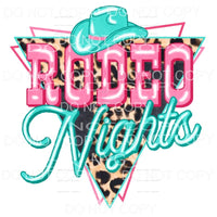 Rodeo Nights Neon Teal Pink Leopard Sublimation transfers - 