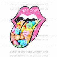 Rolling Stones Conversation Hearts lips #2 hot pink Sublimation transfers Heat Transfer