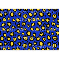 Royal Blue Gold Black Leopard Sheet #636 Sublimation 