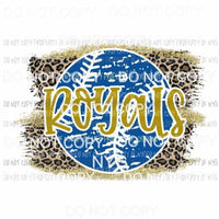 Royals baseball leopard Sublimation transfers Heat Transfer