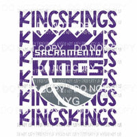 Sacramento Kings stacked Sublimation transfers Heat Transfer